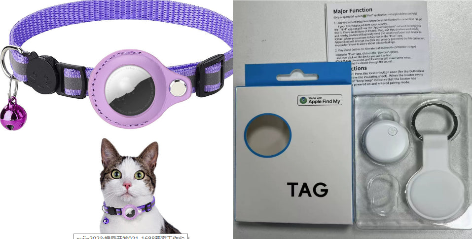 Track your cat with a reflective waterproof AirTag collar holder – safe and comfortable.