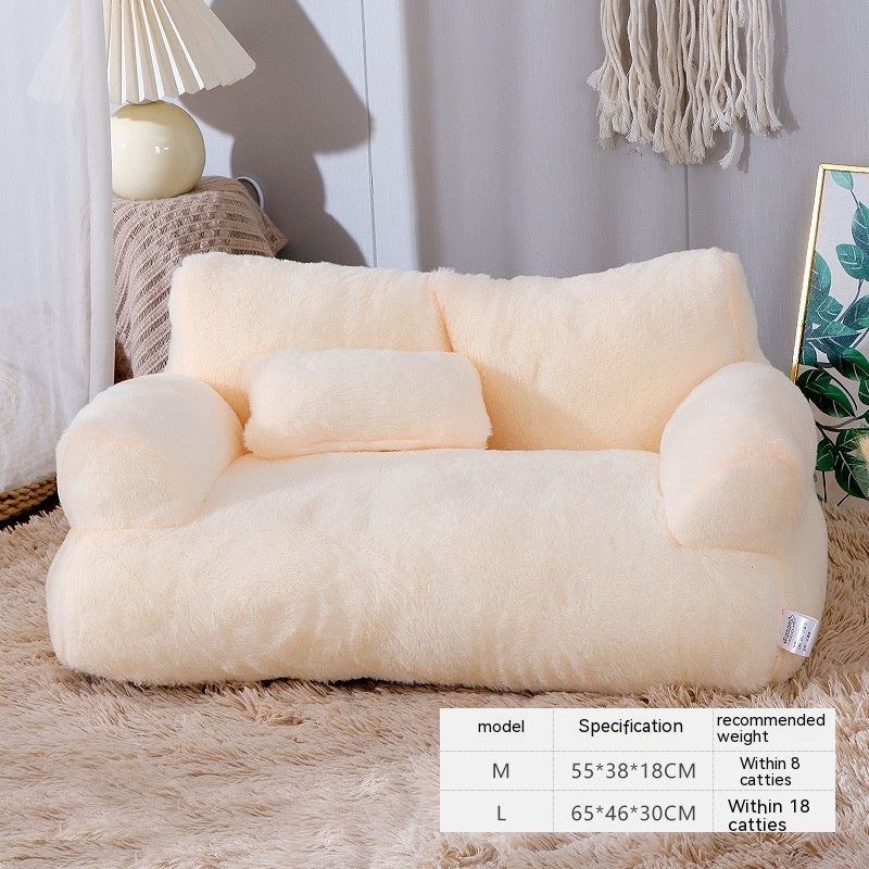 Luxury Winter Warm Plush Pet Bed Sofa – Soft & Comfortable Cat/Dog Nest