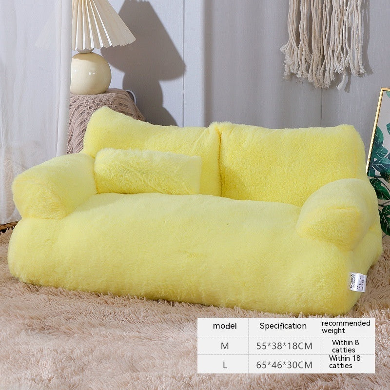 Luxury Winter Warm Plush Pet Bed Sofa – Soft & Comfortable Cat/Dog Nest