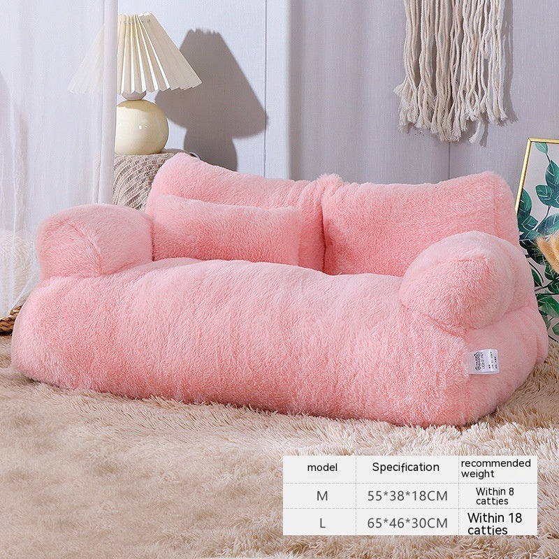 Luxury Winter Warm Plush Pet Bed Sofa – Soft & Comfortable Cat/Dog Nest