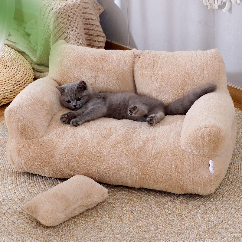 Luxury Winter Warm Plush Pet Bed Sofa – Soft & Comfortable Cat/Dog Nest