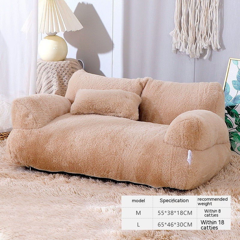 Luxury Winter Warm Plush Pet Bed Sofa – Soft & Comfortable Cat/Dog Nest