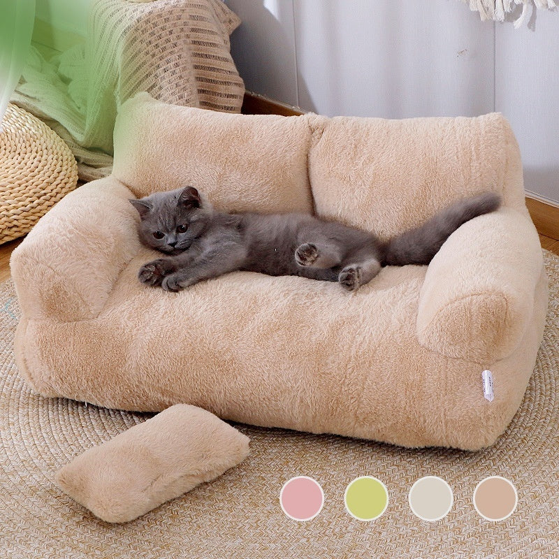 Luxury Winter Warm Plush Pet Bed Sofa – Soft & Comfortable Cat/Dog Nest