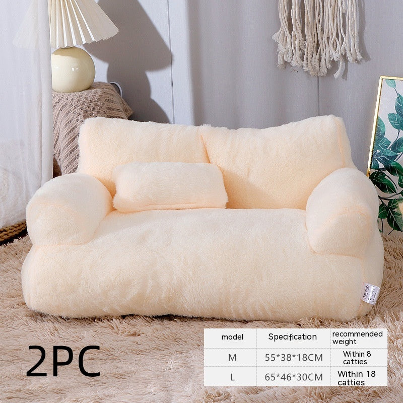 Luxury Winter Warm Plush Pet Bed Sofa – Soft & Comfortable Cat/Dog Nest